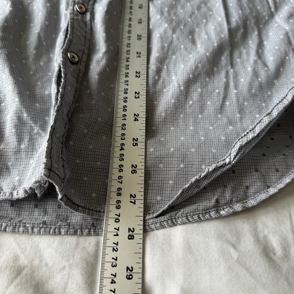 Thread & Cloth Mens Long Sleeve Mini Check Button Up Shirt Gray Y2K VTG Size Med - Picture 13 of 15
